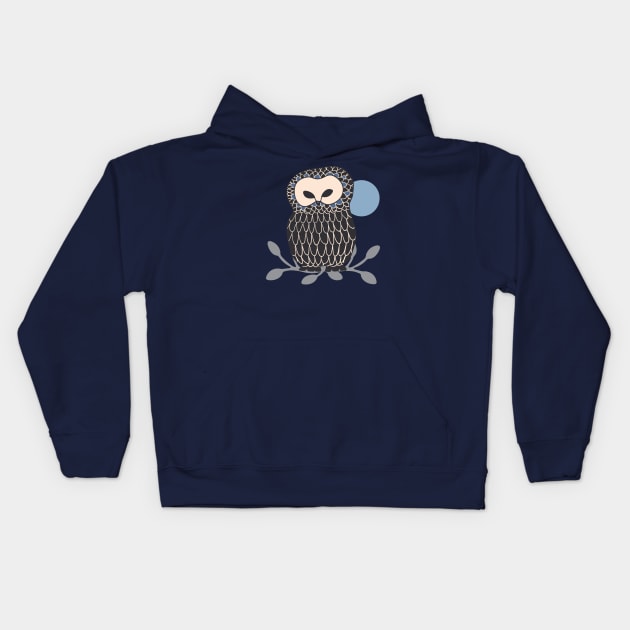 OWL IN THE MOONLIGHT Mysterious Moon Night Forest Bird - UnBlink Studio by Jackie Tahara Kids Hoodie by UnBlink Studio by Jackie Tahara